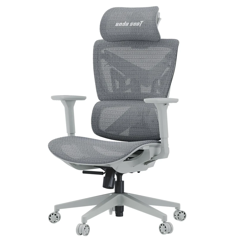 Anda Seat X-Air Mega Mesh Gaming Chair for Adults – Ergonomic Mesh Office Chair with 3D Armrests, 3D Headrest, Lumbar Support, Reclining High Back - Comfortable Heavy Duty Desk Chairs, Ash Grey