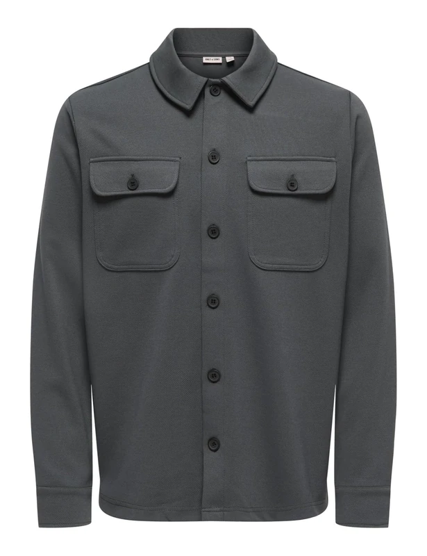 ONLY & SONS Onsnewkodyl Overshirt Sweat Noos, Grey Pinstripe, XS
