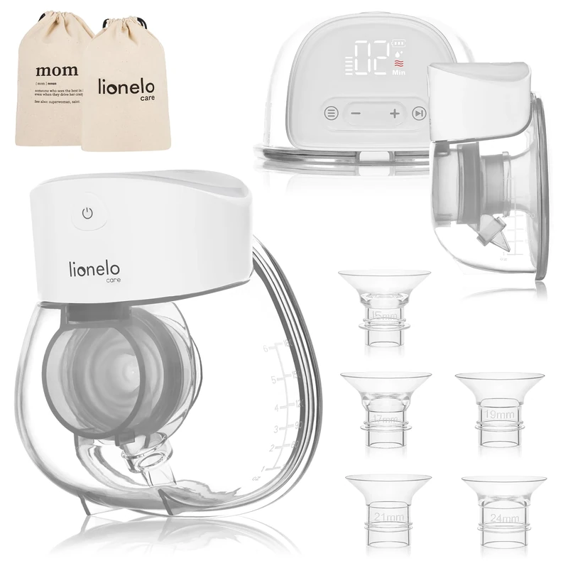 LIONELO Electric Breast Pump FIDI Free LUMI, Wireless, Hands-Free, 6 Funnel Sizes, 2 Modes, 9 Levels, Expression and Massage, Digital Display, Discreet, Accessories Included - Image 1