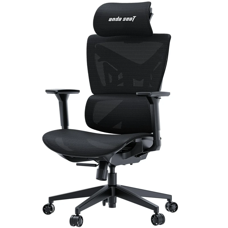 Anda Seat X-Air Mega Mesh Gaming Chair for Adults – Ergonomic Mesh Office Chair with 3D Armrests, 3D Headrest, Lumbar Support, Reclining High Back - Comfortable Heavy Duty Desk Chairs, Space Black