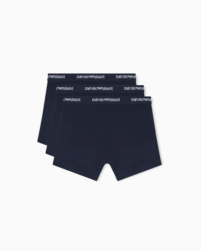 EMPORIO ARMANI Men's CORELOGOBAND 3-Pack Boxer Blue M