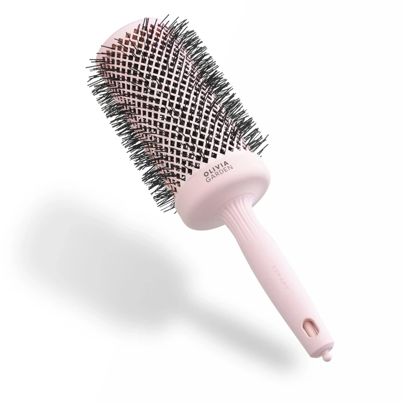 Olivia Garden Expert Blowout Speed – Pastel Pink - 65 - Ceramic Coated Round Brush with Extra Long Barrel for 25% Faster Blowouts