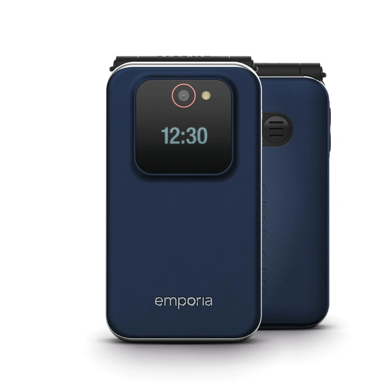 emporiaJOY-LTE, Senior Mobile Phone 4G, Flip Mobile Phone without Contract, with Emergency Call Button, 2.8 Inch Display, Blue