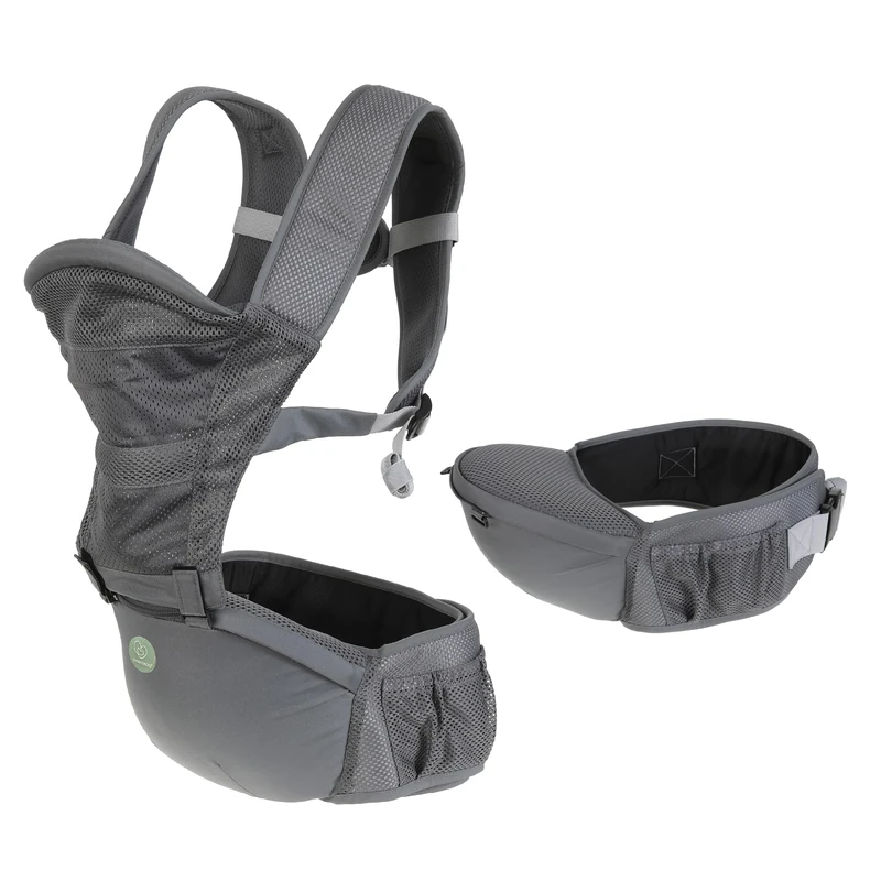 Dreambaby Elevate 6-in-1 Baby Carrier and Hip Seat for Newborn to Toddler up to 18kg - Front, Inward & Backpack Positions, Infant Support with Cushioned Hip Seat and Adjustable Waist Strap