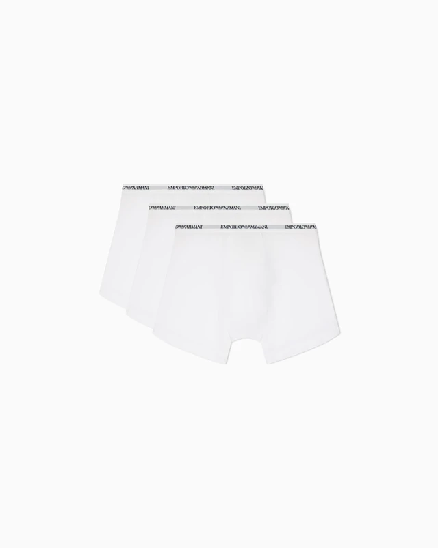 EMPORIO ARMANI Men's CORELOGOBAND 3-Pack Boxer White L