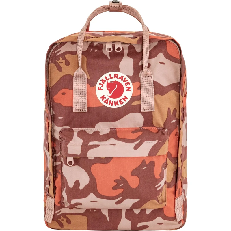 Fjällräven backpack laptop backpack with laptop compartment Kånken Graphics Laptop 15" 16L Chalk Rose - Hidden Animals red