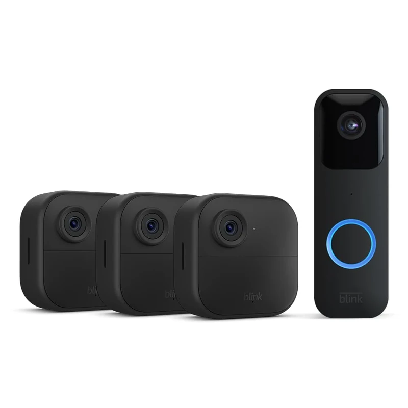 New Blink camera (Outdoor 4) + Blink doorbell (black) | Newest model | Wireless HD smart security camera, two-year battery life, enhanced motion detection, works with Alexa | 3-Camera System