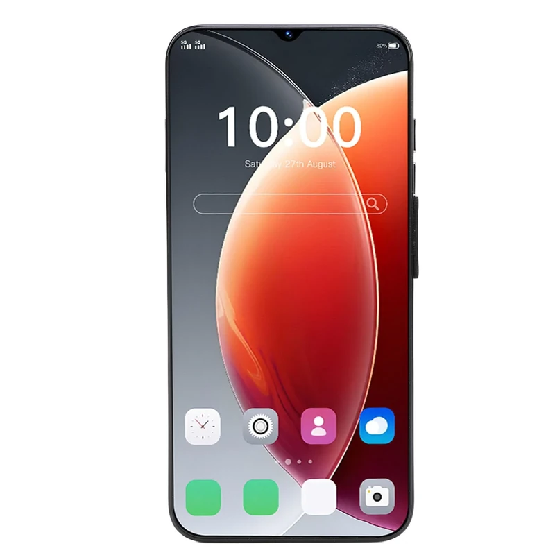 Plyisty Ultra Thin Smartphone, At the Front with 8 MP Dual Cameras Smartphone 1440x3200 Resolution for Everyday Use (Black)
