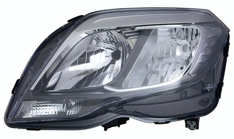 PROPOSTEONLINE Headlight Made for Mercedes GLK X204 2012> Passenger Side H7-H15 Halogen with Electric Motor Black Parable A2048201039