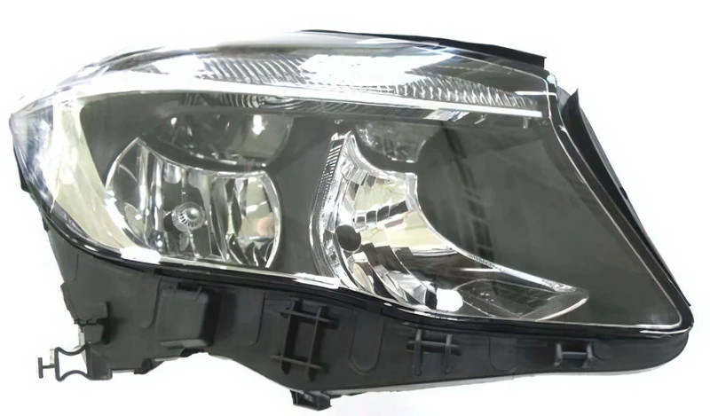 PROPOSTEONLINE Headlight made for Mercedes GLA X156 2013 Passenger Side H7-H15 Halogen with Electric Motor Black Parable A1569061200