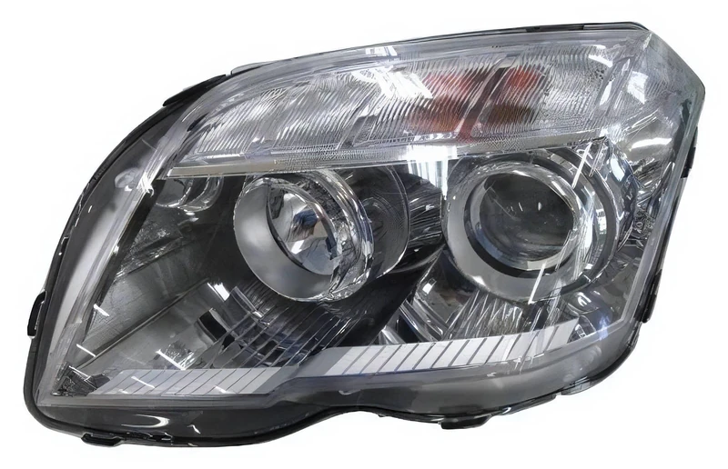 PROPOSTEONLINE Headlight made for Mercedes GLK X204 from 2008 to 2012 driver side H7-H7 halogen with electric motor A2048204761