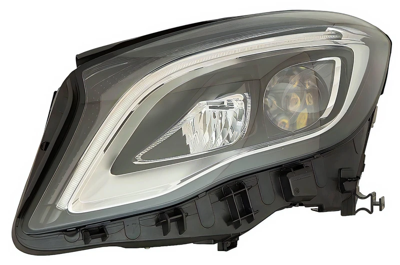 PROPOSTEONLINE Headlight made for Mercedes GLA X156 from 2017 to 2020 LED Driver Side with Electric Motor Black Parable A1569067500