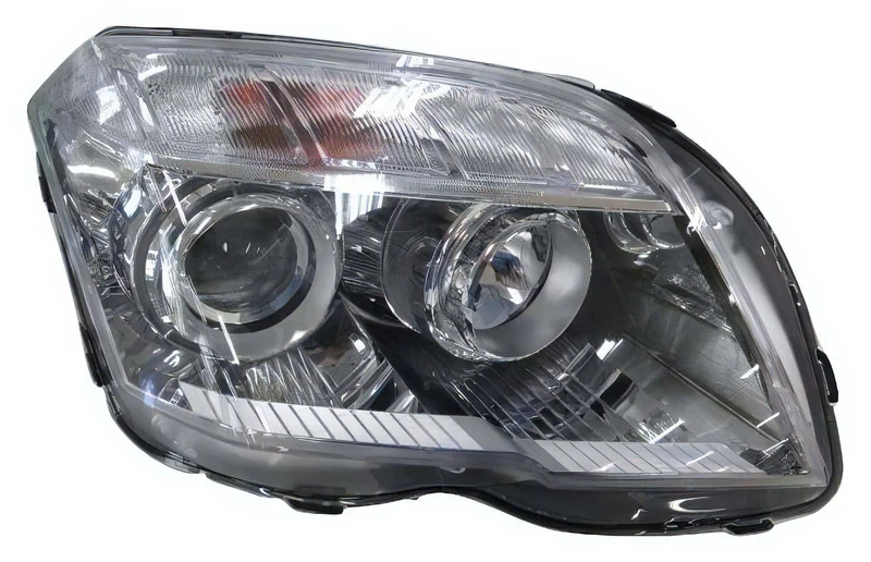 PROPOSTEONLINE Headlight made for Mercedes GLK X204 from 2008 to 2012 Passenger Side H7-H7 Halogen with Electric Motor A2048204861