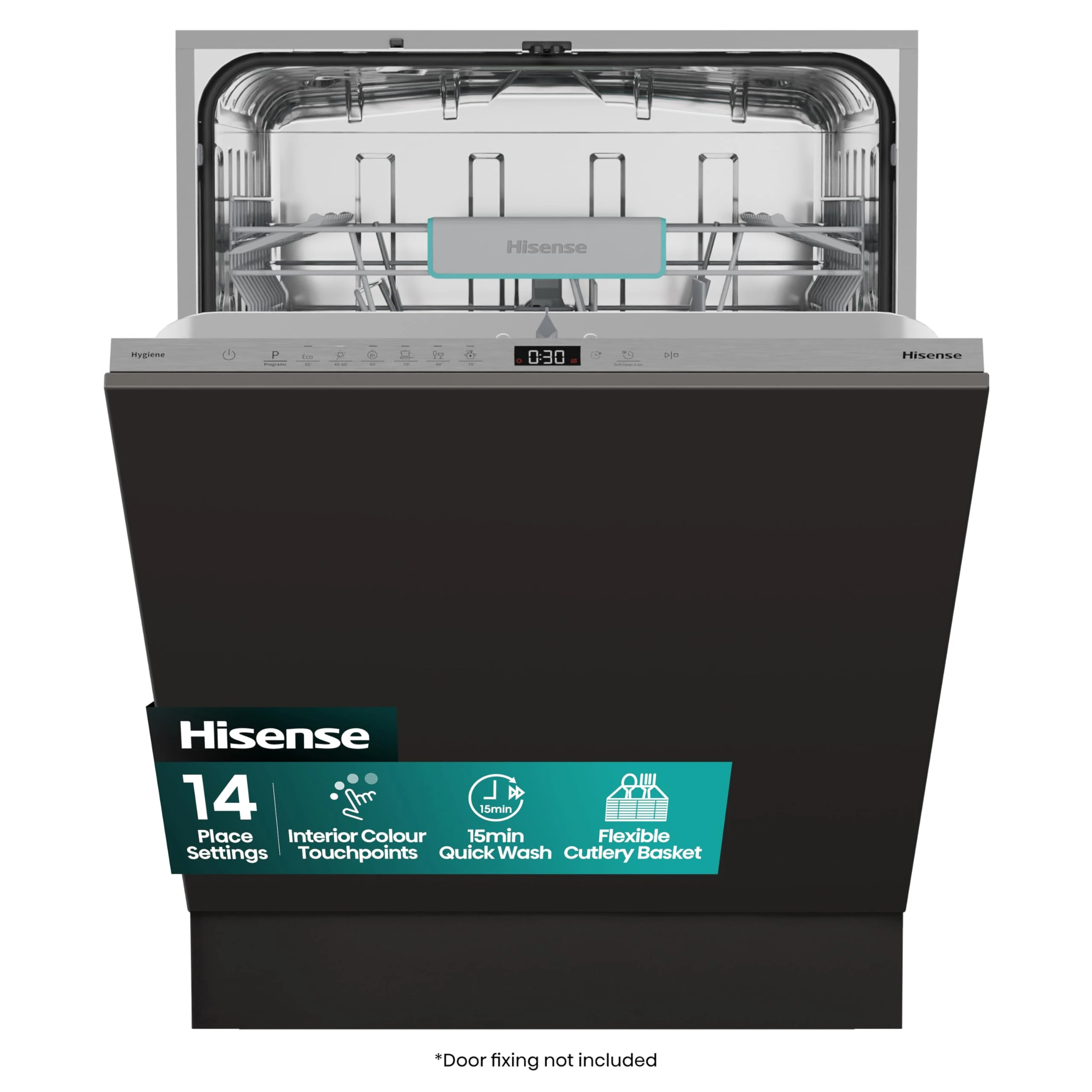 Hisense Integrated Standard Dishwasher - Black - C Rated