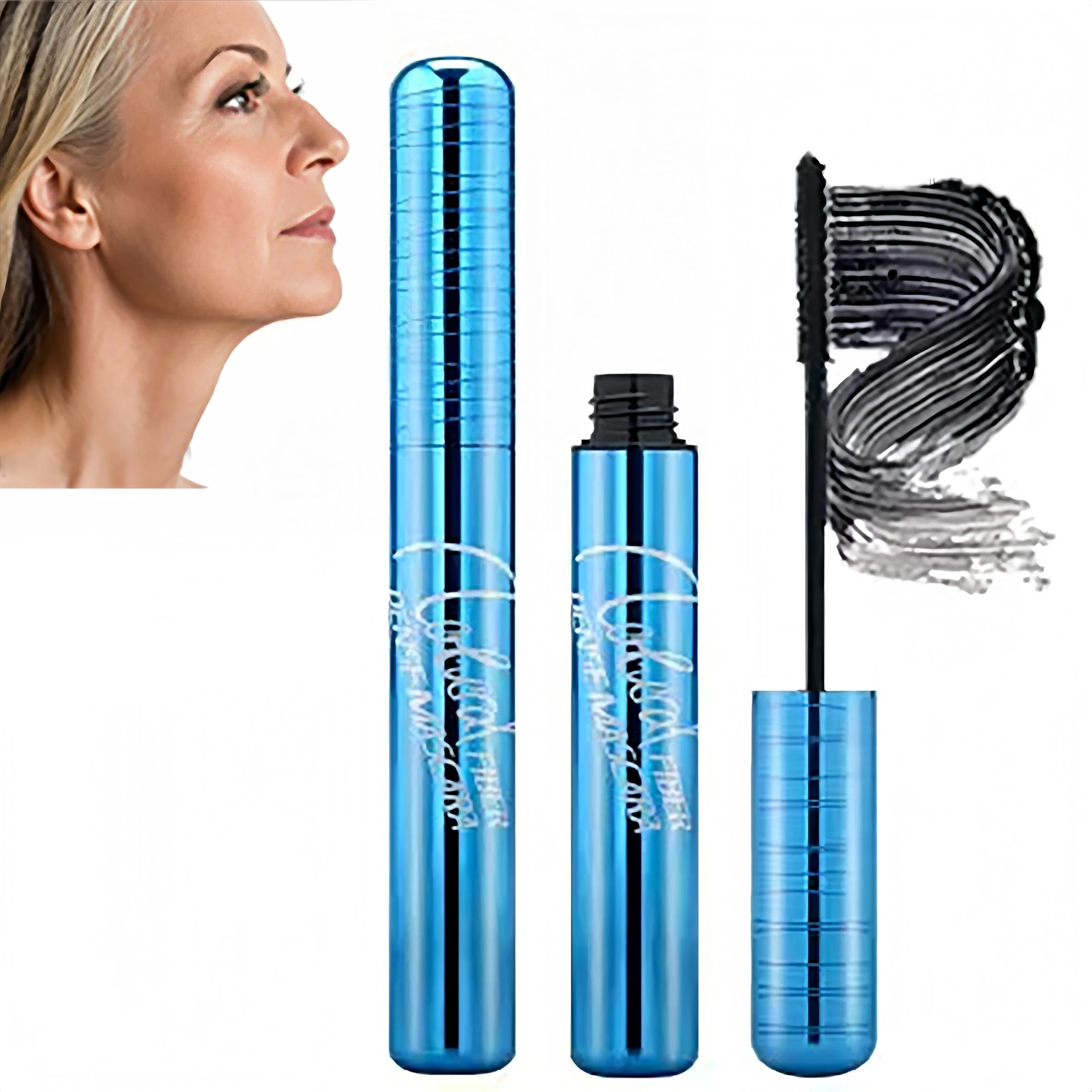 Mascara for Mature Women & Sensitive Eyes - Volumizing & Lengthening Waterproof Mascara with Large Tub Formula - Gentle, Smudge-Proof Lash Enhancer for Aging Lashes， Black Volume