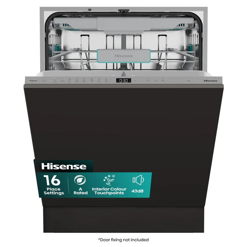 Hisense HV16AUK Dishwasher - 16 Place Settings, A Rated, 43dB Quiet