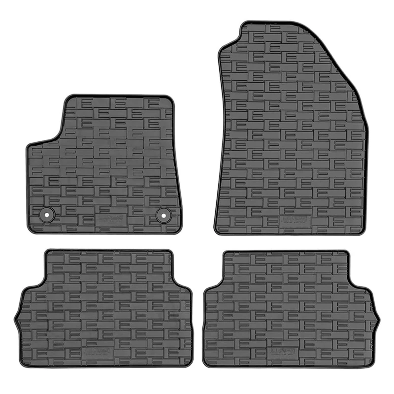 CIKCar Set of Rubber Mats Compatible with Citroën e-C3 IV 2024- (4-Piece + Mounting System), Black