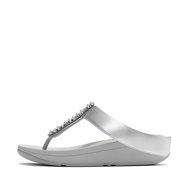 Fitflop Fino Pearls-and-Crystal Toe-Post Sandals
