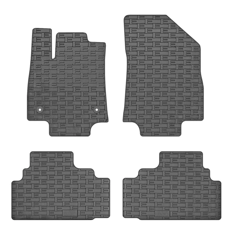 CIKCar Set of Rubber Mats Compatible with Kia EV3 2024- (4-Piece + Mounting System)