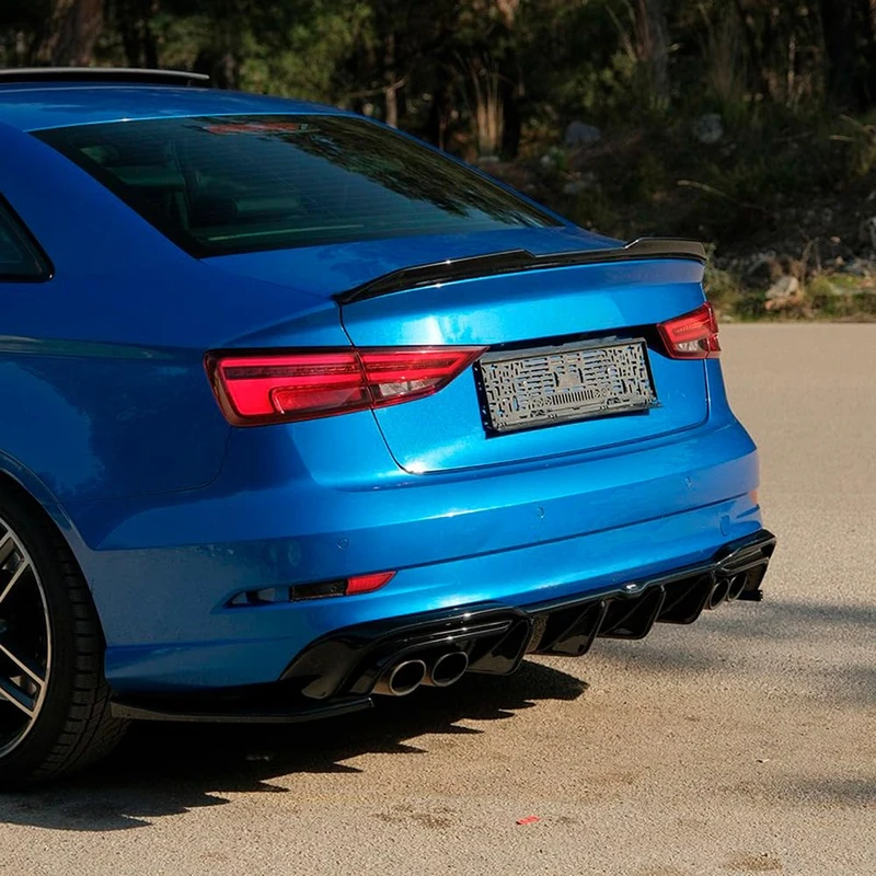 Oneway Trunk Spoiler compatible with Audi A3 S-Line/S3/RS3 Sedan 8V/8V Facelift 2013-2020 - Gloss black - Image 1