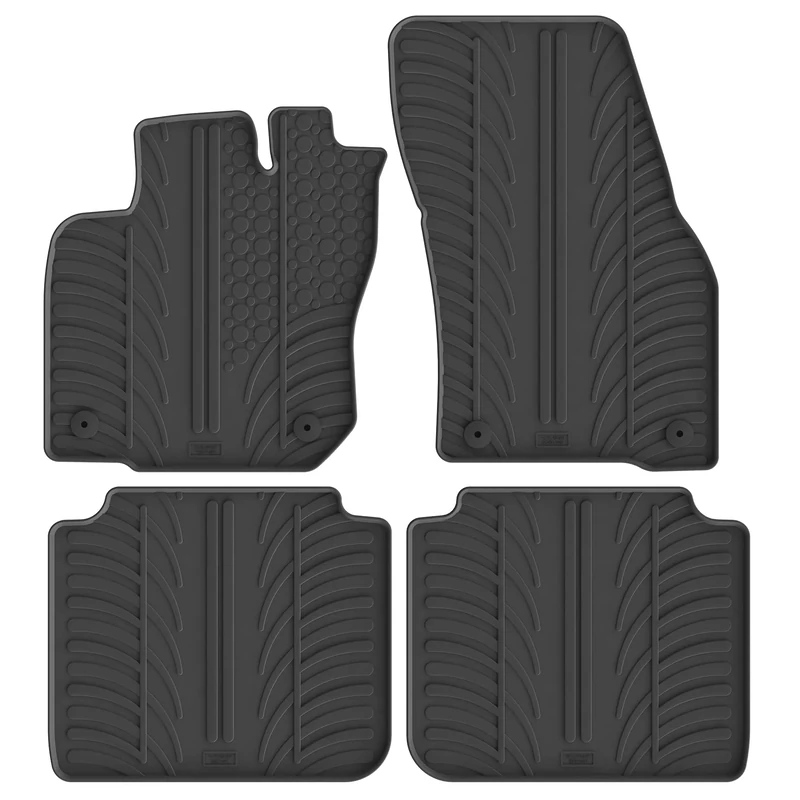Gledring Set of Rubber Mats Compatible with Volkswagen Tayron (R41) 2024- (T Profile 4-Piece + Mounting Clips)