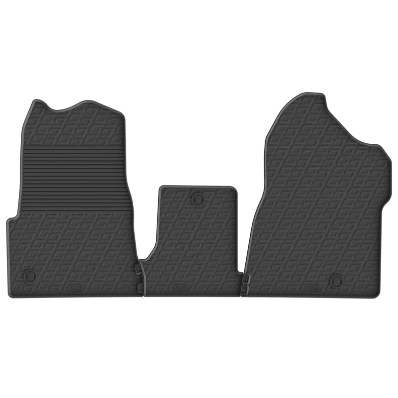 Gledring Set of Rubber Mats Compatible with Renault Master IV 2024- & Nissan Interstar (XDD) 2024- (Seat/Bench) (G Profile 3-Piece + Mounting Clips)