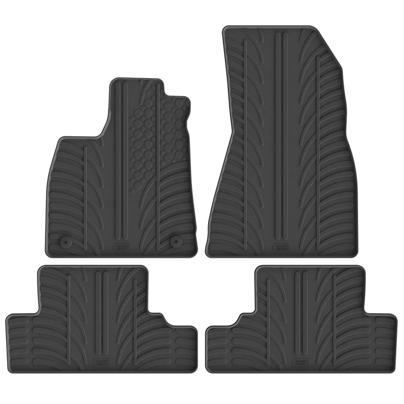 Gledring Set of Rubber Mats Compatible with Renault 5 E-Tech 2024 Onwards (T Profile 4 Pieces + Mounting Clips)