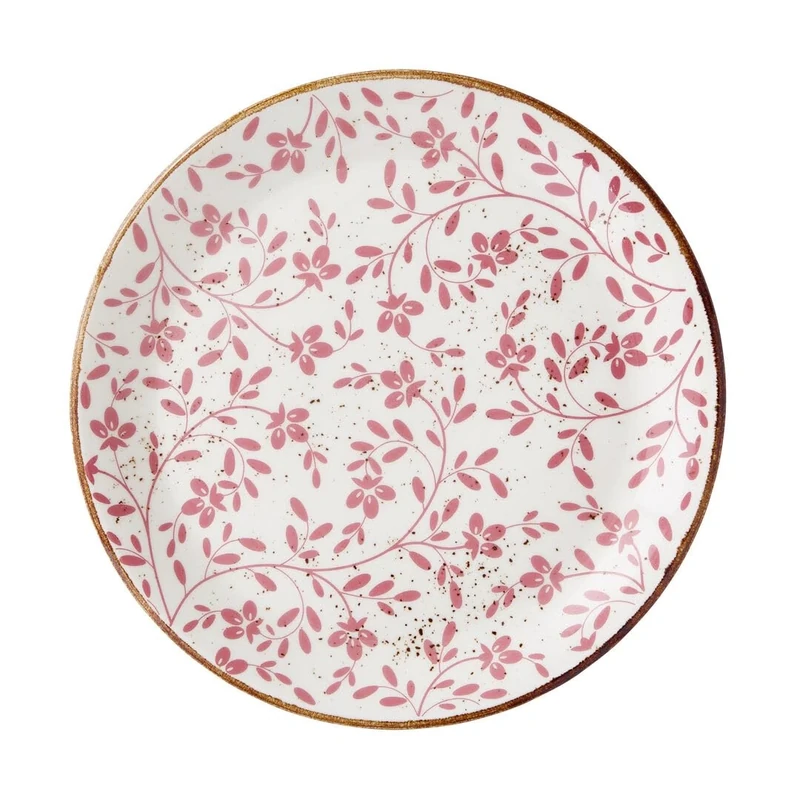 Steelite Impressions Flora Pink Coupe Plate 10inch / 25.3cm, Pack of 12