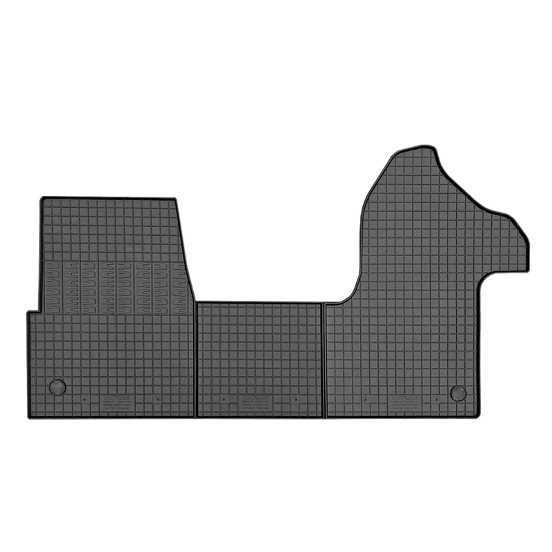 CIKCAR Set of Rubber Mats Compatible with Renault Master IV 2024- & Nissan Interstar 2024- (3-Piece + Mounting System)