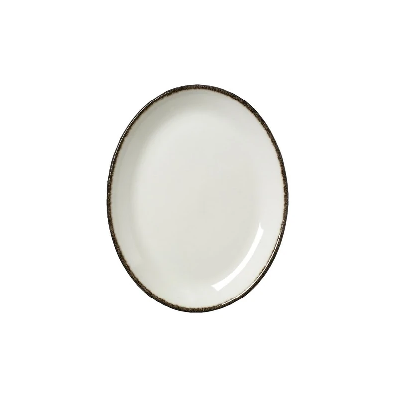 Steelite Charcoal Dapple Oval Coupe Plate 8inch / 20.25cm, Case of 24