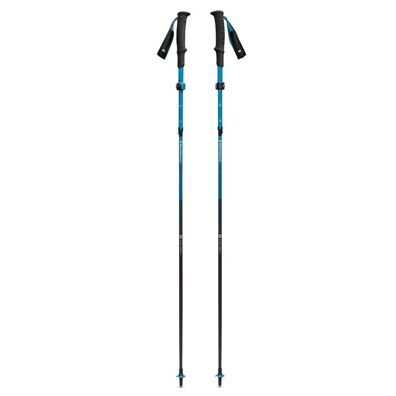 Black Diamond Distance Carbon FLZ Pair of Ultralight Folding Trekking Poles in Carbon Fibre, Adjustable Length, Desert Sky, 140 cm