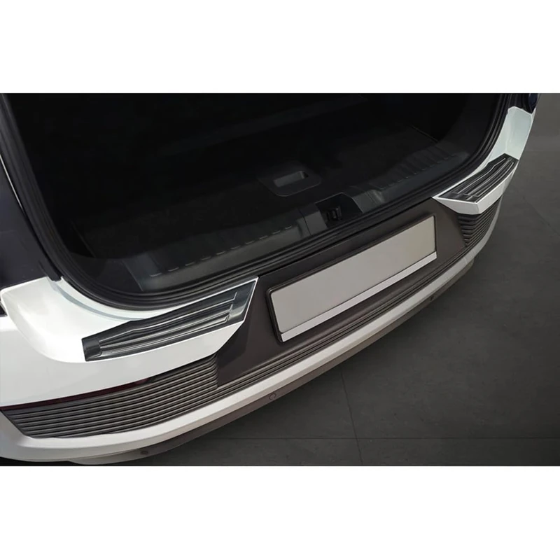 Avisa Black Stainless Steel Rear bumper protector compatible with Ford Explorer EV 2024- 'Ribs' - Image 1