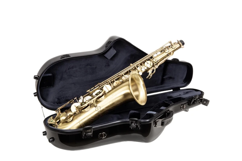 Crossrock Fiberglass Tenor Saxophone Case | Glossy Black Finish | Reinforced Shell, Upgraded Interior, TSA Lock, Backpack Straps – Pro Travel Protection- Black（CRF2020TSBK）