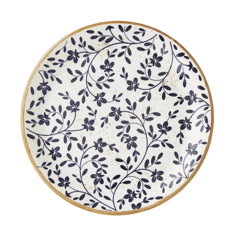 Steelite Impressions Flora Blue Coupe Plate 10inch / 25.3cm, Pack of 12