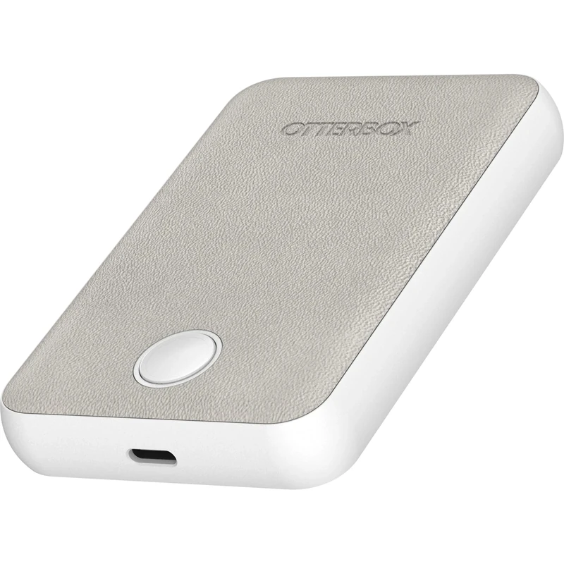 OtterBox Wireless Power Bank for MagSafe, Slim Portable Charger with USB-C to USB-C cable included, LED Indicator, 5,000 mAh Durable Design for iPhone, White