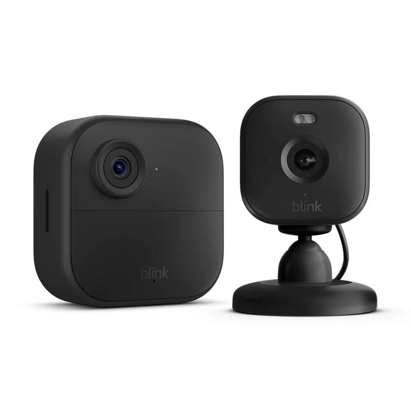 New Blink camera (Outdoor 4) + Blink Mini 2 Black | Newest model | Wireless HD smart security camera, two-year battery life, enhanced motion detection, works with Alexa | 1-Camera System