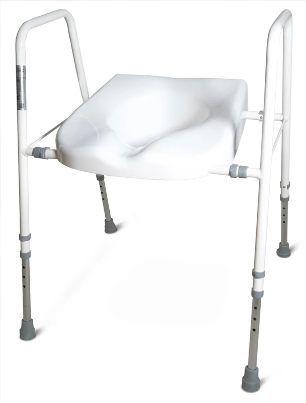 Aidapt Raised Toilet Seat and Frame.Height,Width Adjustable,Non-Slip Ferrules,Toilet Surround,Integral Armrests,Push-Pin Adjustment,No Tools Required,Supplied Assembled,Elderly,Hip Surgery Recovery
