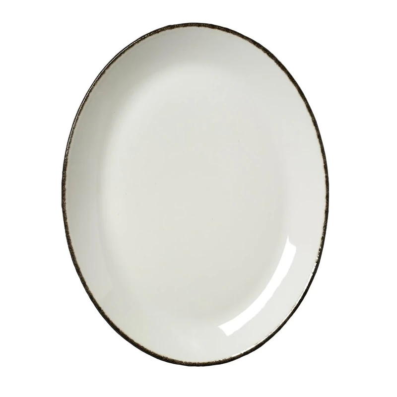 Steelite Charcoal Dapple Oval Coupe Plate 12inch / 30.5cm, Pack of 12
