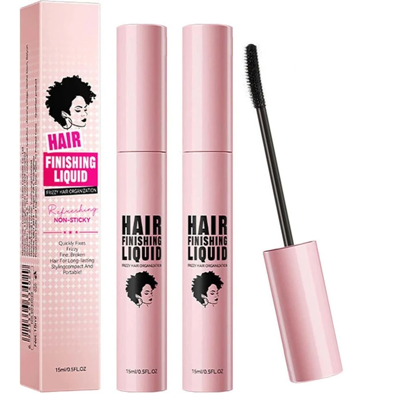 2Pcs Slick Back Hair Stick for Flyaways Not-Greasy & Moisturizing - Hair Wax Stick Women's Styling Gel & Hair Mascara with Non-Greasy Formula, 15ml Travel Size