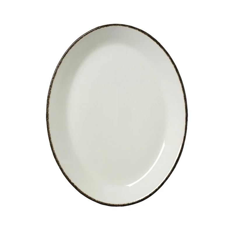 Steelite Charcoal Dapple Oval Coupe Plate 11inch / 28cm, Pack of 12