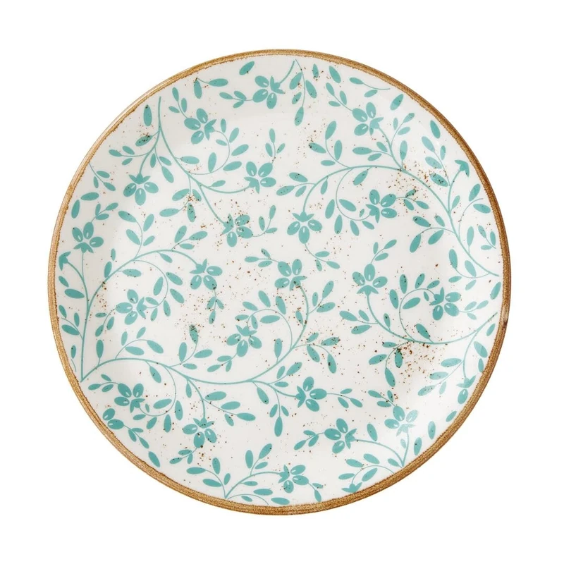 Steelite Impressions Flora Aqua Coupe Plate 10inch / 25.3cm, Pack of 12