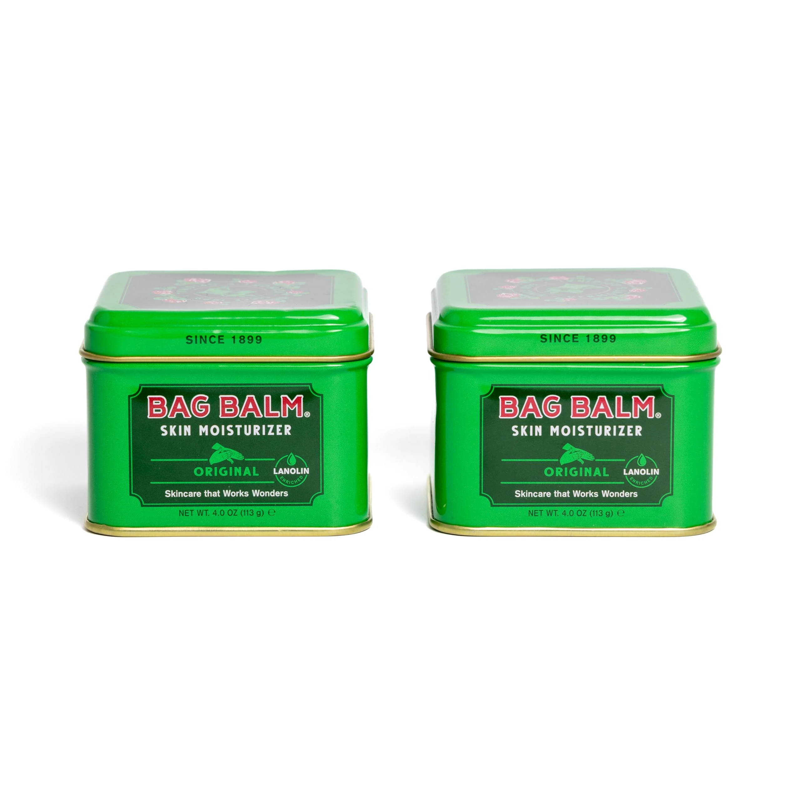 Bag Balm Original Moisturiser For Dry Skin | All-Purpose Hydrating Balm | Heals Cracked Hands, Split Heels, Cuticles In Winter | Provides Instant Relief | Lanolin-enriched (113g, Pack of 2)