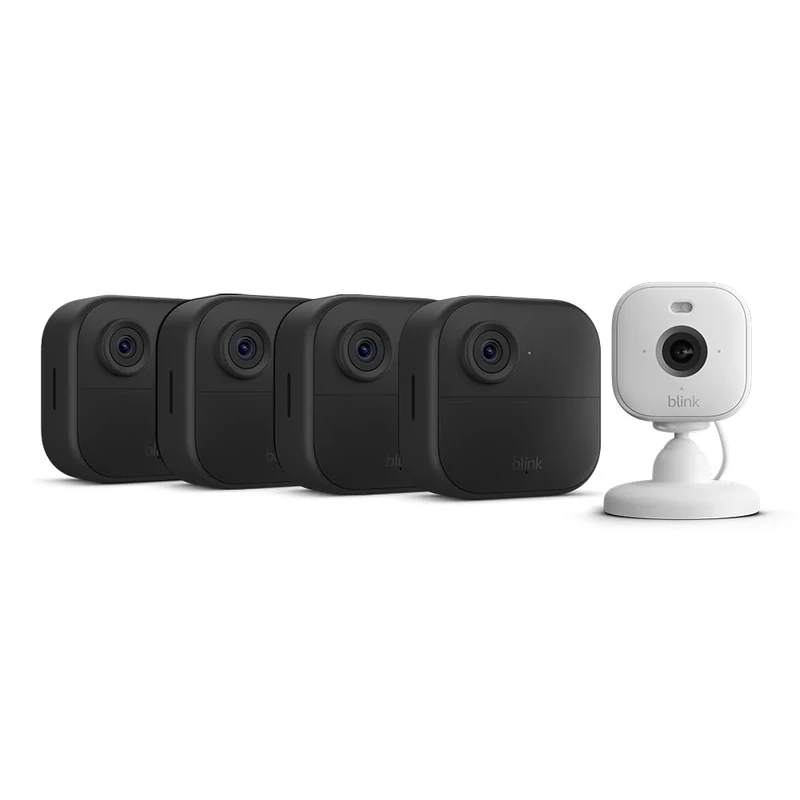 New Blink camera (Outdoor 4) + Blink Mini 2 White | Newest model | Wireless HD smart security camera, two-year battery life, enhanced motion detection, works with Alexa | 4-Camera System