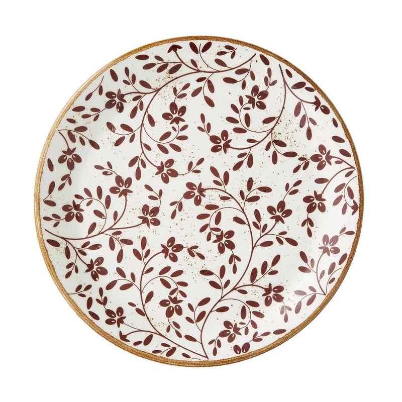 Steelite Impressions Flora Brown Coupe Plate 10inch / 25.5cm, Pack of 12