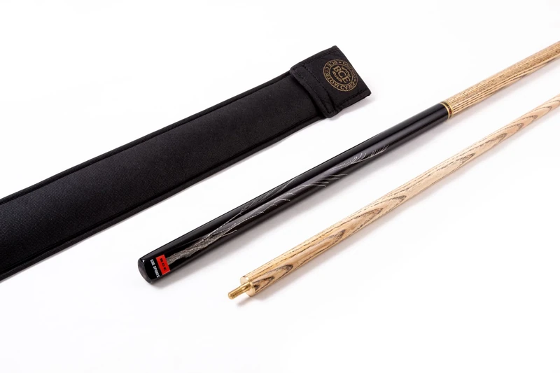 BCE Unisex Two Piece Ash With Case Pool/Snooker Cue, Black/Natural Ash, 57 145cm EU