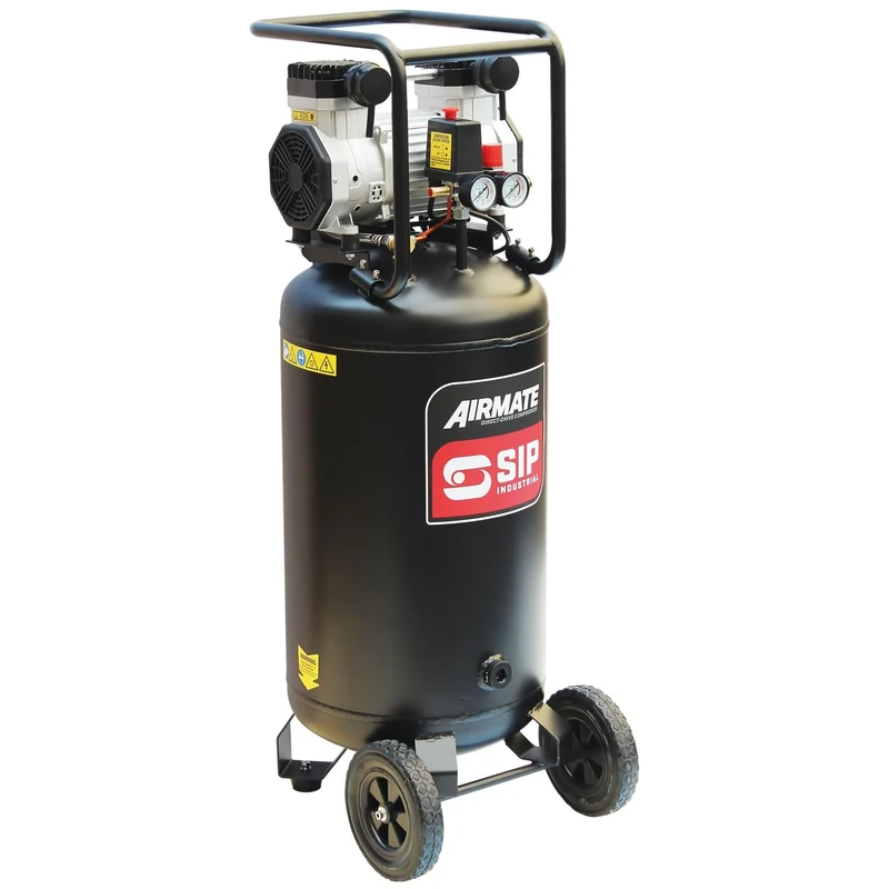 SIP Airmate Vertical Air Compressor Low Noise Oil-Free Direct Drive, 100L 3hp 116psi 8 Bar 13.6CFM