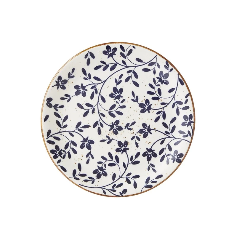 Steelite Impressions Flora Blue Coupe Plate 8inch / 20.3cm, Pack of 12