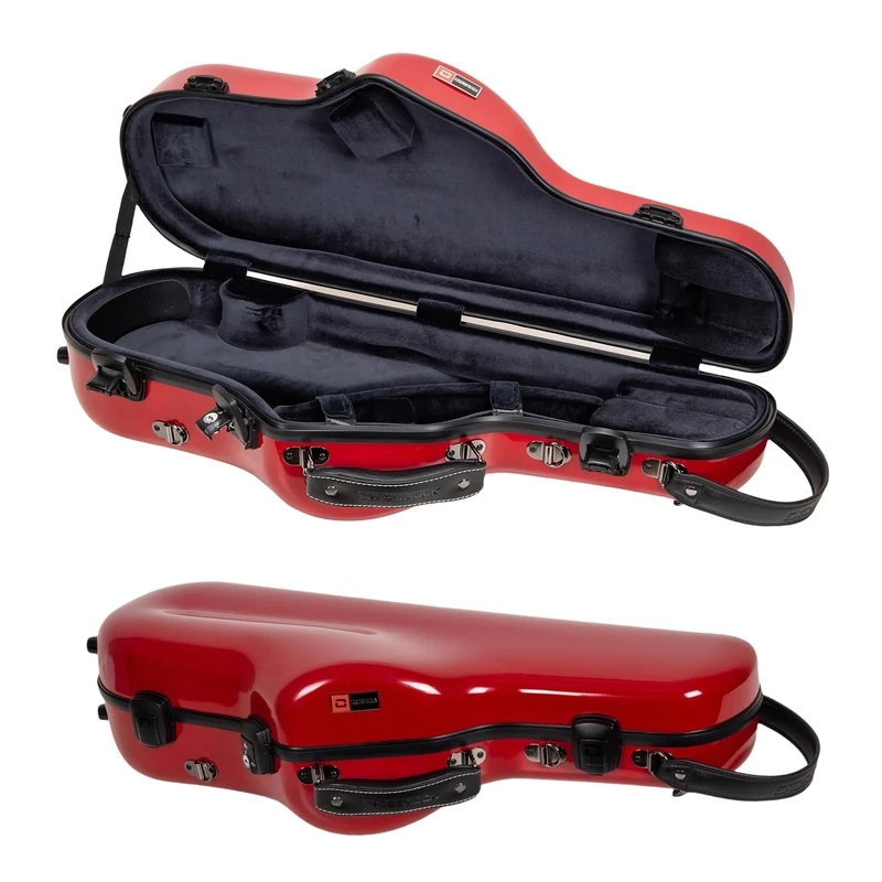Crossrock Fiberglass Alto Saxophone Case | Glossy Red Finish | Reinforced Shell, Upgraded Interior, TSA Lock, Backpack Straps – Pro Travel Protection - Red（CRF2020ASRD）