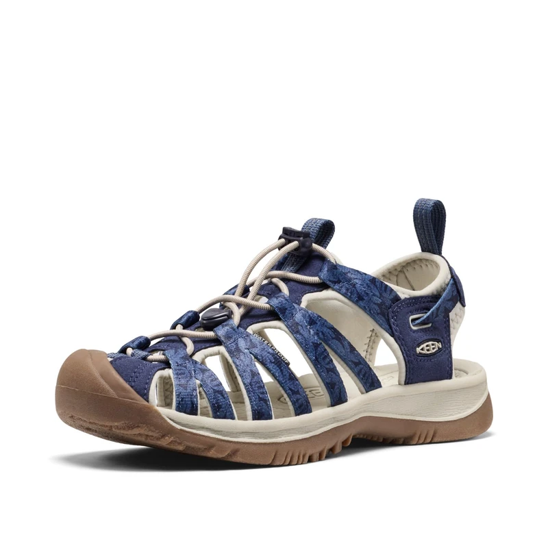 KEEN Women's Whisper Closed Toe Sport Sandals, Navy Print, 3