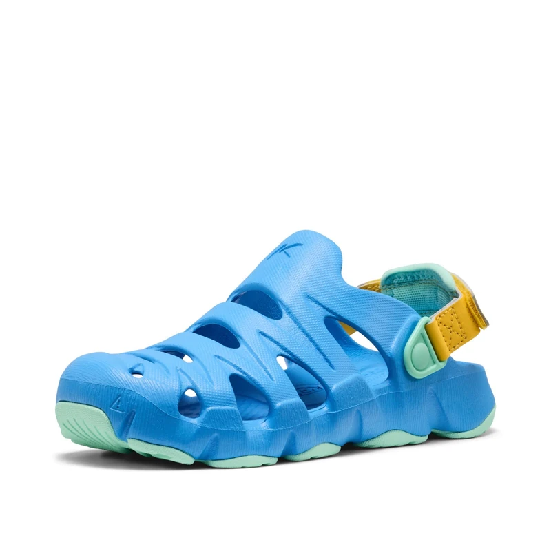 KEEN Unisex-Child Hyperflt Comfortable Slip On Lightweight Breathable Durable Sandals, Azure Blue/Daffodil, 2